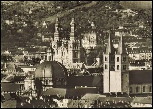 Ansichtskarte Würzburg Panorama mit BAROCKE KUPPELN IN WÜRZBURG 1960