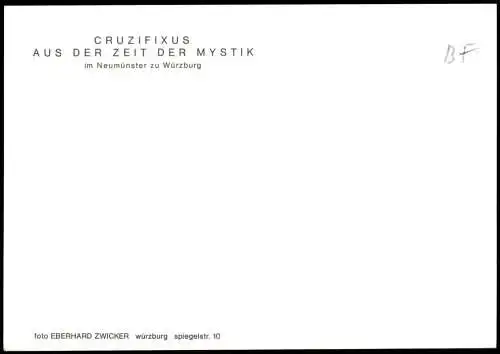 Ansichtskarte Würzburg CRUZIFIXUS im Neumünster zu Würzburg 1960