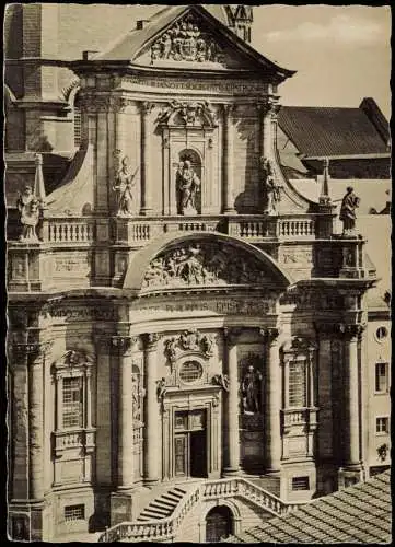 Ansichtskarte Würzburg Neumünster Neumünsterfassade 1955