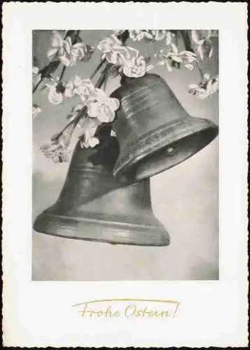 Lot 8   Glückwunsch Ostern Eier Frühlingsblumen Lämmchen Kücken Glocken 1950