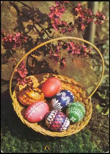 Lot 8   Glückwunsch Ostern Eier Frühlingsblumen Lämmchen Kücken Glocken 1950