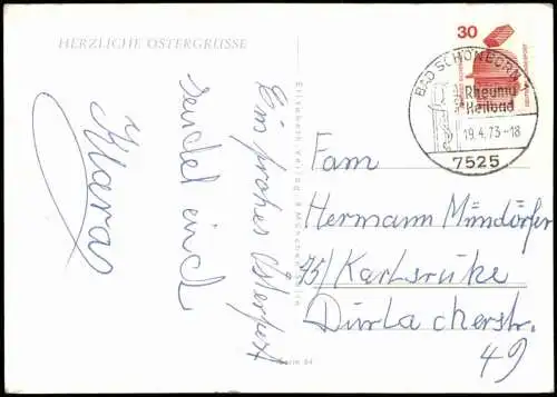 Lot 8   Glückwunsch Ostern Eier Frühlingsblumen Lämmchen Kücken Glocken 1950