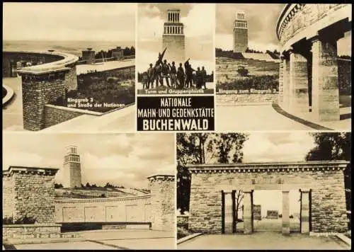 Weimar DDR Mehrbildkarte Konzentrationslager KZ Buchenwald Gedenkstätte 1969