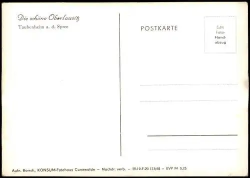 Taubenheim Spree Sohland  Panorama Oberlausitz DDR-Zeit 1968