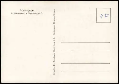 Ansichtskarte Cloppenburg Heuerhaus im Museumsdorf in Cloppenburg i. O. 1950