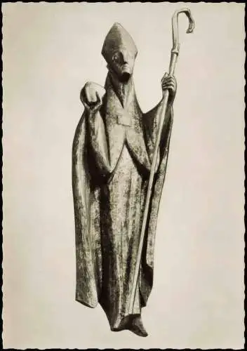 Ansichtskarte Coburg Figur in der Kath. Stadtpfarrkirche St. Augustin 1960