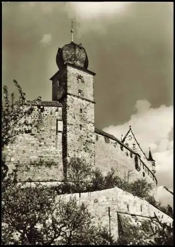 Ansichtskarte Coburg Veste Coburg Westseite mit dem Blauen Turm 1960