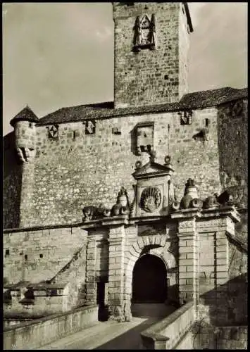 Ansichtskarte Coburg Veste Coburg Toranlage mit Barockportal von 1671 1960