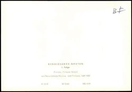 Cartolina Florenz Firenze RENAISSANCE-BAUTEN Palazzo Strozzi 1974