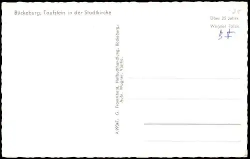 Ansichtskarte Bückeburg Taufstein in der Stadtkirche 1960