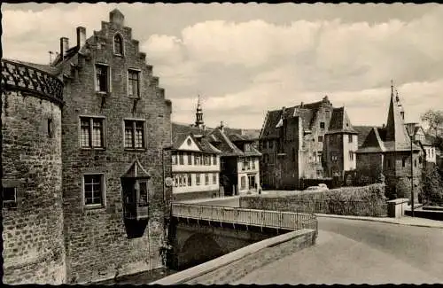 Ansichtskarte Büdingen Stadtteilansicht Partie am Mühltor 1955