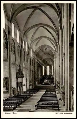 Ansichtskarte Mainz Dom Innenansicht 1960
