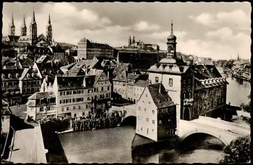 Bamberg Stadt-Panorama mit Dom, Residenz, Rathaus u. Kleinvenedig 1960