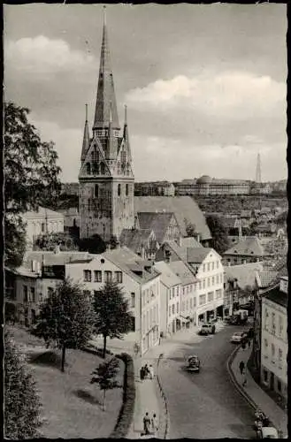 Ansichtskarte Flensburg Straßen Partie an der St. Nicolai-Kirche 1963