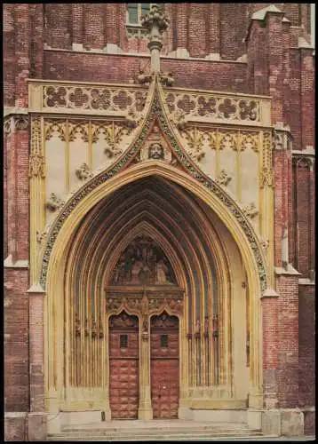 Ansichtskarte Landshut Stiftskirche St. Martin Hauptportal 1980