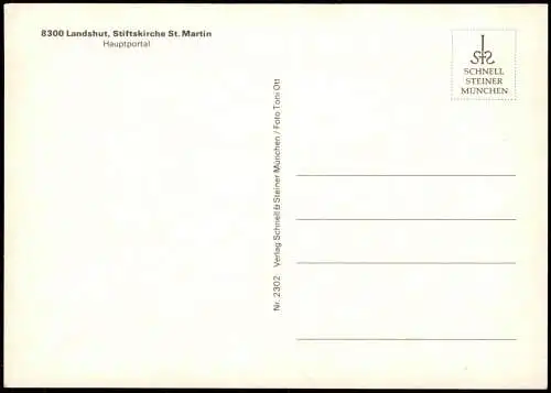 Ansichtskarte Landshut Stiftskirche St. Martin Hauptportal 1980
