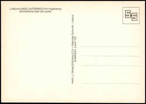 Lauterbach (Hessen) Ortsansicht, Schrittsteine über die Lauter 1970
