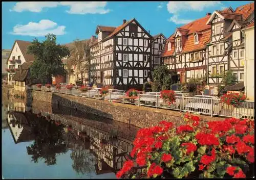 Ansichtskarte Lauterbach (Hessen) Ortsansicht Partie an der Lauter 1970