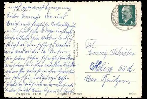 Ansichtskarte Großschönau (Sachsen) Ortsansicht zur DDR-Zeit 1962