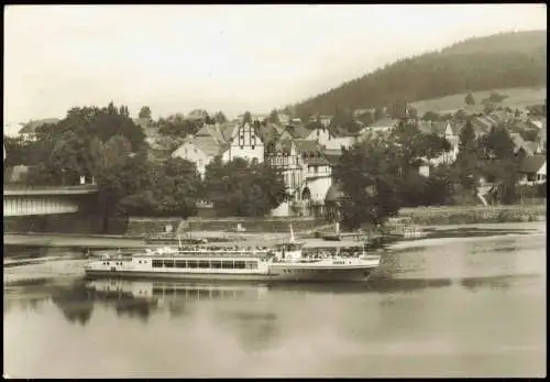 Saalburg-Ebersdorf (Saale) Panorama-Ansicht, Fahrgastschiff Schiff GERA 1982
