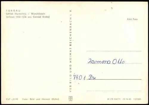 Ansichtskarte Torgau Schloss Hartenfels - Wendelstein 1971