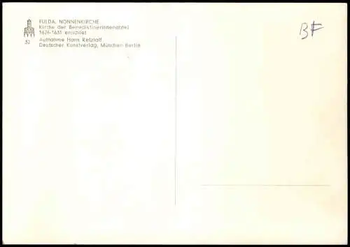 Ansichtskarte Fulda Nonnenkirche Kirche der Benediktinerinnenabtei 1960