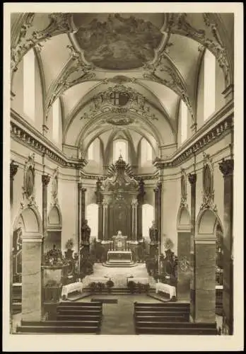 Ansichtskarte Fulda Stadtpfarrkirche Blick zum Altar 1955