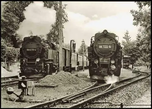 Ansichtskarte Drei Annen Hohne-Wernigerode Harzquerbahn im Bahnhof 1982