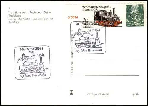 Radebeul Traditionsbahn  Ausfahrt aus Bahnhof Radeburg 1982