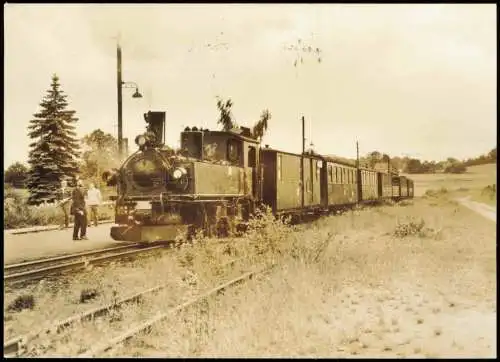 Dampflokomotive Traditionsbahn Radebeul  Radeburg Zug Bahnhof Friedewald 1982