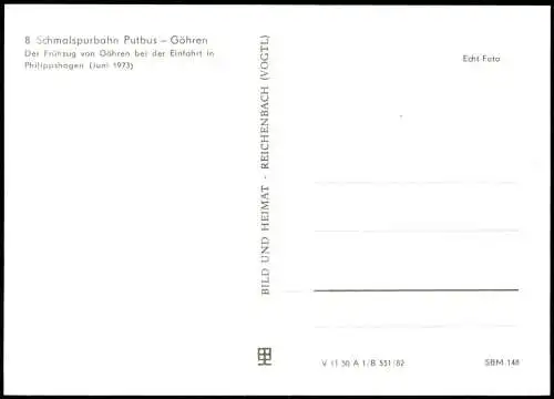 Schmalspurbahn Putbus-Göhren Frühzug von Göhren bei Einfahrt Philippshagen 1982