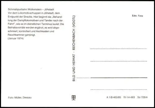 Jöhstadt (Erzgebirge) Schmalspurbahn Wolkensteinn-Jöhstadt schuppen 1985