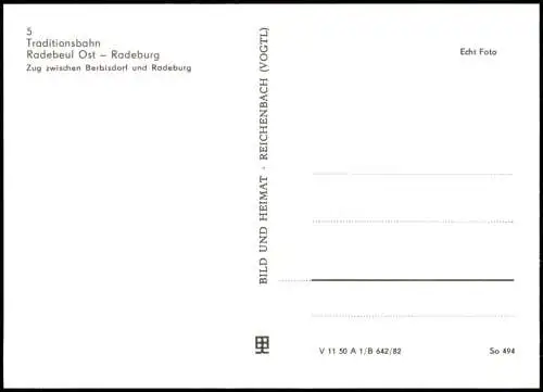 Dampflokomotive Traditionsbahn Radebeul - Radeburg Berbisdorf und Radeburg 1982