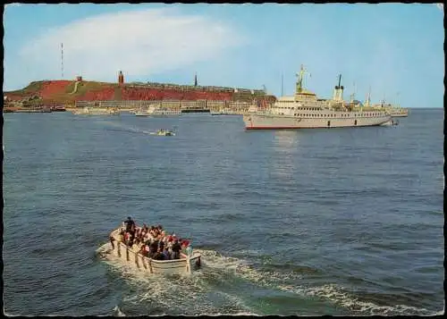 Helgoland Schiffe Dampfer Steamer Reede  Seebäderschiffen Brandungsbooten 1976