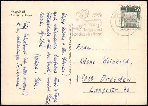 Helgoland Schiffe Dampfer Steamer Reede  Seebäderschiffen Brandungsbooten 1976