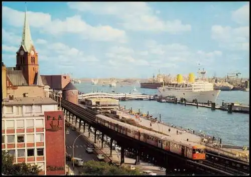 Ansichtskarte Altona-Hamburg Hafen Blick auf die Überseebrücke 1970