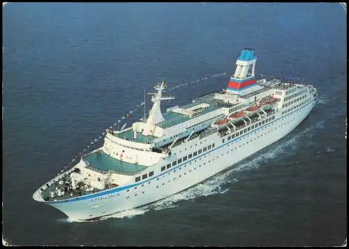 Ansichtskarte  MS "Arkona" - Auf See (VEB Deutfracht/Seereederei Rostock) 1987