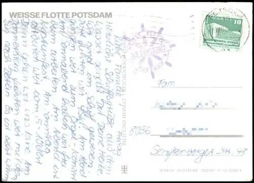 Potsdam Salonschiff - Sanssouci - Nedlitz - Fährhaus Caputh 1982