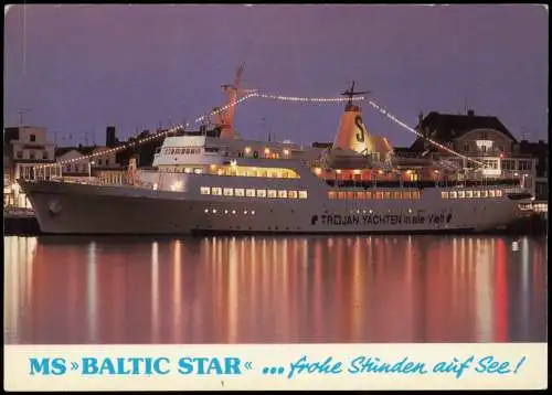 Ansichtskarte Travemünde-Lübeck MS BALTIC STAR Schiff bei Nacht 1980