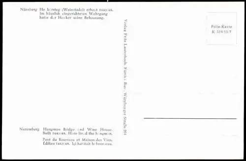 Lot 25 Ansichtskarten Nürnberg historische Ansichten 1950