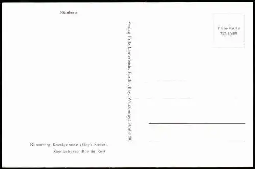 Lot 25 Ansichtskarten Nürnberg historische Ansichten 1950
