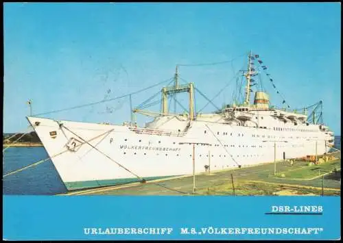 Ship Schiffsfoto-AK DDR Schiff URLAUBERSCHIFF M.S. VÖLKERFREUNDSCHAFT 1967