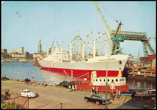 Altona-Hamburg Hafen Entladung des Frachtschiffes REPUBLICA OF COLOMBIA 1972