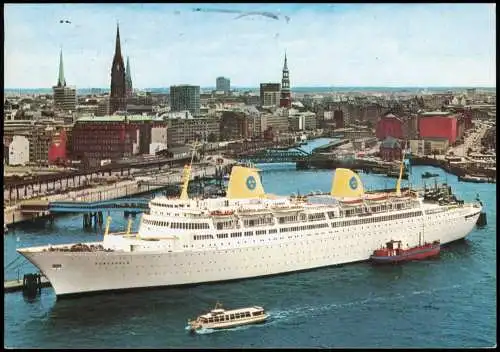 Altona-Hamburg Hafen Überseebrücke und Schiff Dampfer GRIPSHOLM 1983