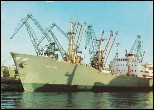 Ship Schiffsfoto-AK DDR Schiff MS VOGTLAND VEB Deutsche Seereederei Rostock 1966