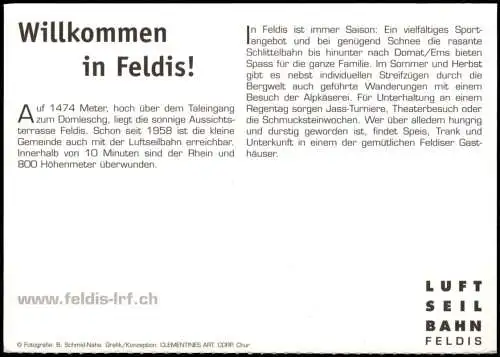 Ansichtskarte Feldis/Veulden Umland-Ansicht mit der Luft-Seilbahn 1980