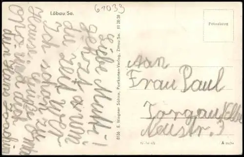 Ansichtskarte Löbau Marktplatz 1954