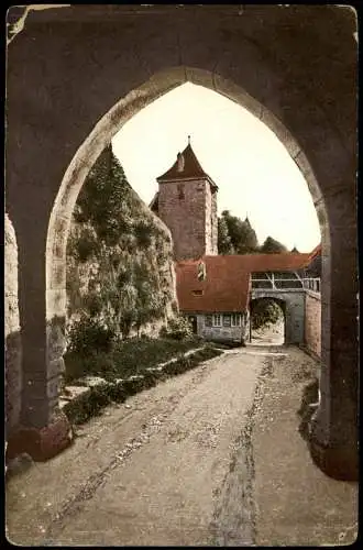 Ansichtskarte Rothenburg ob der Tauber Kobolzellertor von Innen 1914