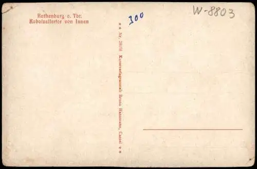 Ansichtskarte Rothenburg ob der Tauber Kobolzellertor von Innen 1914