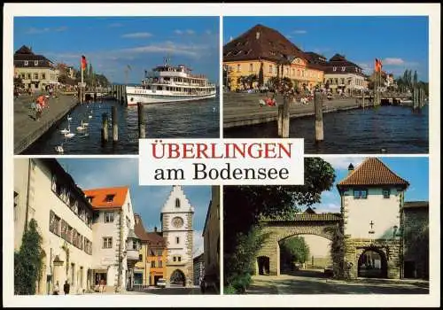 Überlingen Mehrbildkarte Ortsansichten u.a. Schiff Bodensee Anlegestelle 2000
